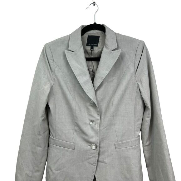 The Limited Womens Blazer Suit 3 Button Vented Lined Long Sleeve Light Gray Sz 6 - Picture 2 of 5
